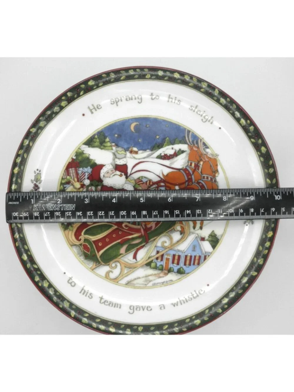 Portmeirion Studio A CHRISTMAS STORY 10 -1/4 In Pedestal Cake Stand Susan Winget